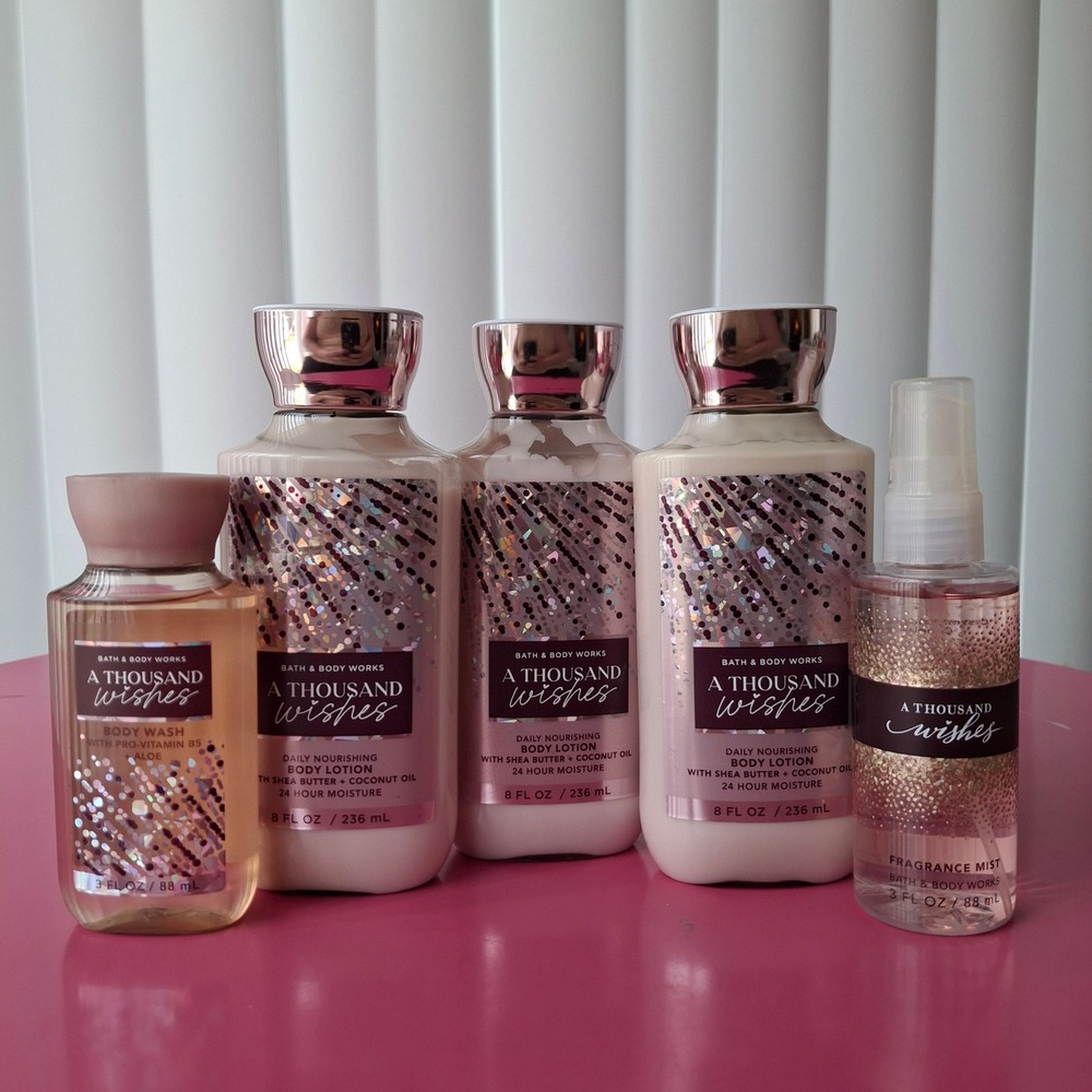 Bath & Body Works A THOUSAND WISHES Lotion Wash Fragrance Mist Set of 5